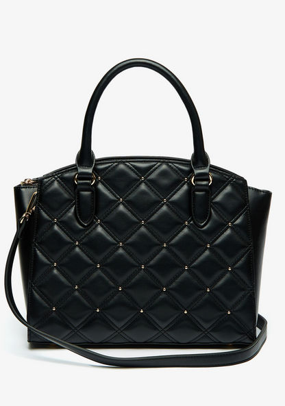 Celeste Quilted Tote Bag with Detachable Strap and Zip Closure-Women%27s Handbags-image-1