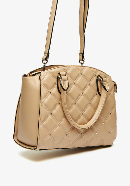 Celeste Quilted Tote Bag with Detachable Strap and Zip Closure