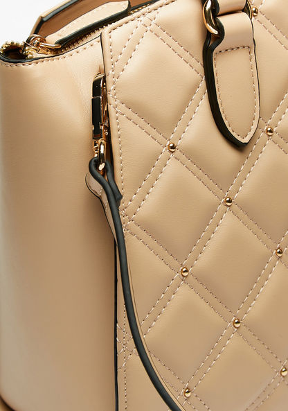 Celeste Quilted Tote Bag with Detachable Strap and Zip Closure