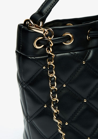 Celeste Quilted Bucket Bag with Detachable Chain Strap