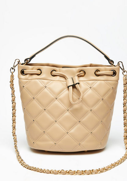 Celeste Quilted Bucket Bag with Detachable Chain Strap-Women%27s Handbags-image-0