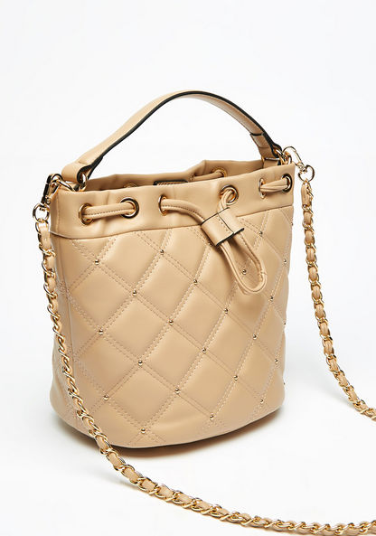 Celeste Quilted Bucket Bag with Detachable Chain Strap-Women%27s Handbags-image-2