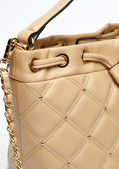 Celeste Quilted Bucket Bag with Detachable Chain Strap-Women%27s Handbags-image-3
