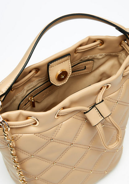 Celeste Quilted Bucket Bag with Detachable Chain Strap-Women%27s Handbags-image-4