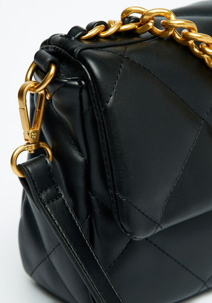 Celeste Quilted Satchel Bag with Detachable Strap and Flap Closure-Women%27s Handbags-image-3