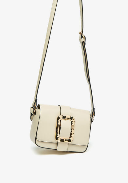Celeste Buckle Accented Satchel Bag with Adjustable Straps and Flap Closure