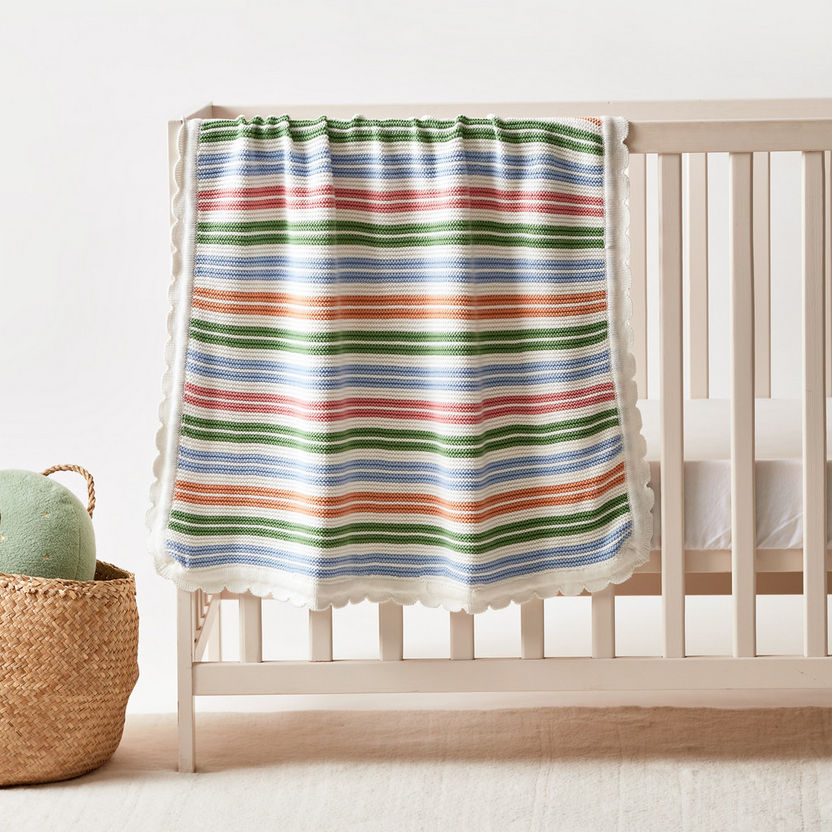 Juniors Pearl Knit Blanket with Scallop Hem - 70x90 cms-Blankets and Throws-image-0