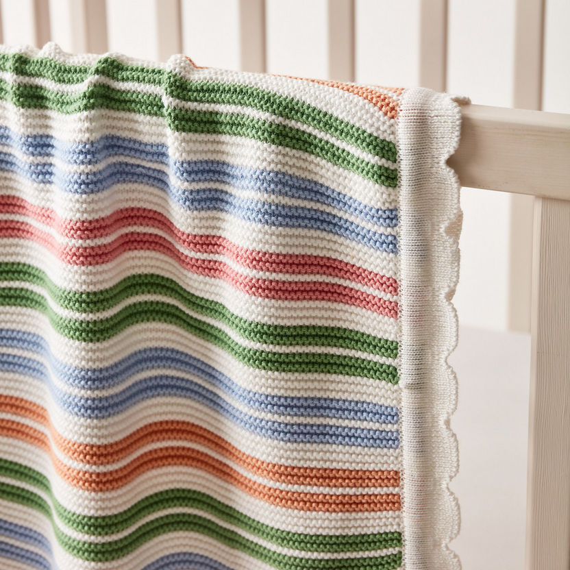 Juniors Pearl Knit Blanket with Scallop Hem - 70x90 cms-Blankets and Throws-image-1