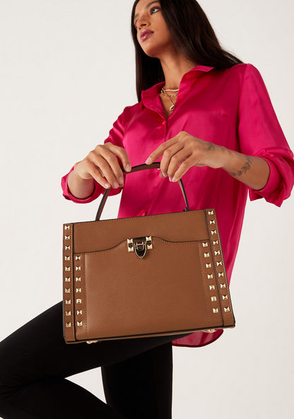 Celeste Studded Shopper Bag with Detachable Strap-Women%27s Handbags-image-0