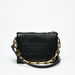 Elle Monogram Embossed Crossbody Bag with Chain Strap and Zip Closure-Women%27s Handbags-thumbnail-0