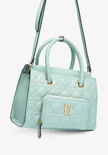 Elle Quilted Tote Bag with Detachable Strap and Double Handles