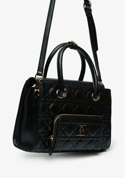 Elle Quilted Tote Bag with Detachable Strap and Double Handles-Women%27s Handbags-image-1