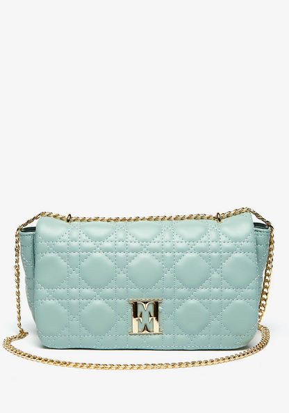 Elle Quilted Crossbody Bag with Chain Strap and Flap Closure
