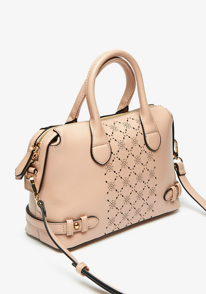 Jane Shilton Cutwork Detail Tote Bag with Detachable Strap and Zip Closure