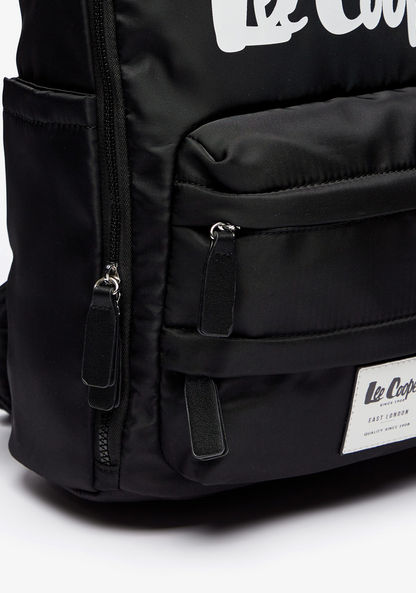 Lee Cooper Logo Print Backpack with Zip Closure