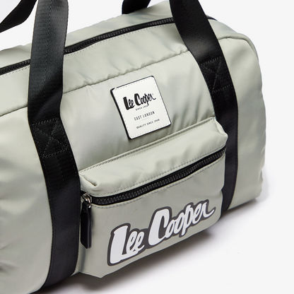 Lee Cooper Logo Print Duffel Bag with Double Handles-Duffle Bags-image-2