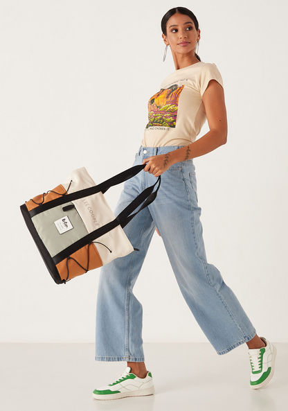 Lee Cooper Colourblock Tote Bag with Dual Handle-Women%27s Handbags-image-5