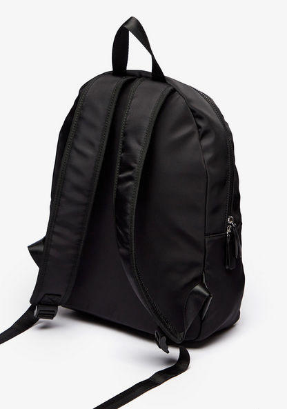 Lee Cooper Solid Backpack with Zip Closure-Women%27s Backpacks-image-3