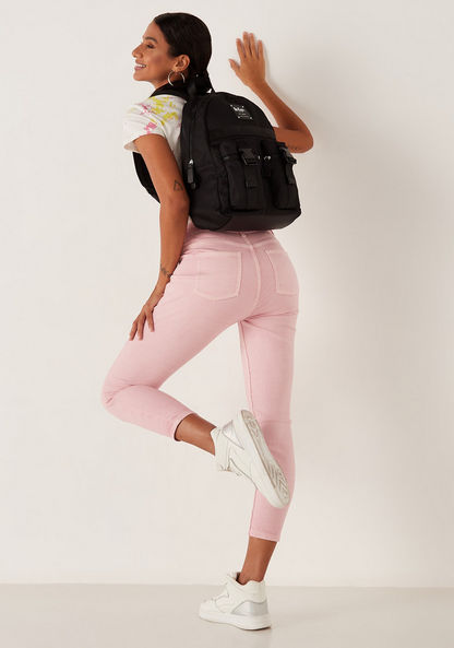 Lee Cooper Solid Backpack with Zip Closure-Women%27s Backpacks-image-4