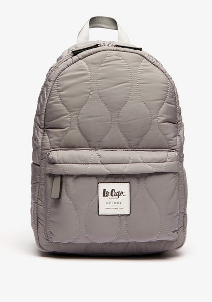 Lee Cooper Quilted Backpack with Zip Closure-Women%27s Backpacks-image-1