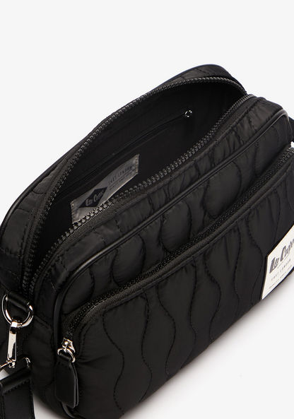Lee Cooper Quilted Crossbody Bag with Zip Closure