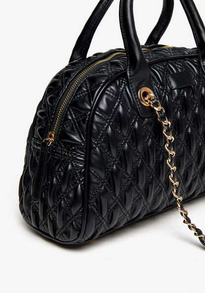 Celeste Quilted Bowler Bag with Double Handles-Women%27s Handbags-image-3