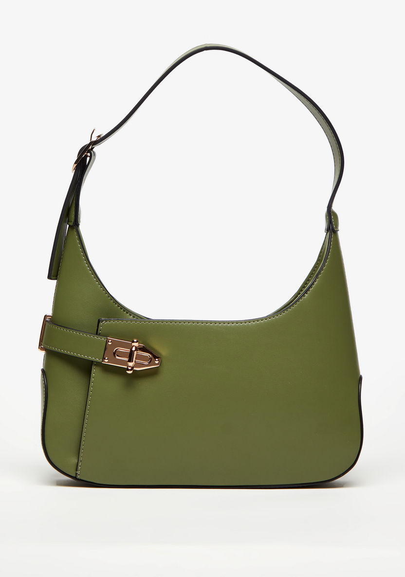 Celeste Solid Shoulder Bag with Zip Closure-Women%27s Handbags-image-0