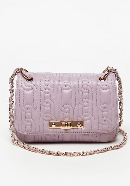 Celeste Quilted Crossbody Bag with Chain Accented Strap-Women%27s Handbags-image-0