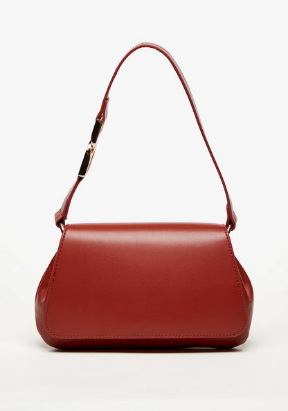 Celeste Solid Shoulder Bag with Grab Handle and Flap Closure-Women%27s Handbags-image-0