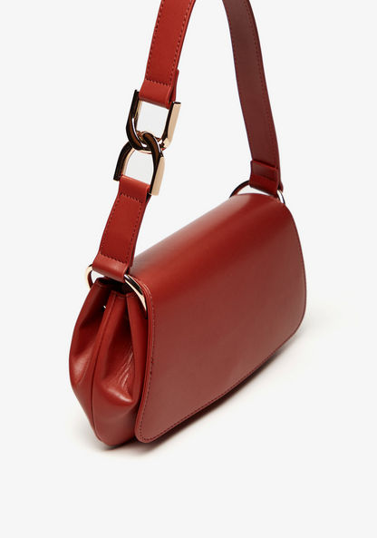 Celeste Solid Shoulder Bag with Grab Handle and Flap Closure-Women%27s Handbags-image-3