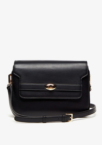 Celeste Solid Crossbody Bag with Snap Button Closure