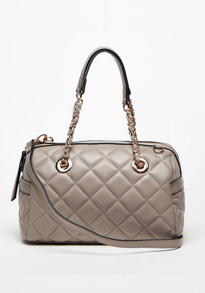 Celeste Quilted Bowler Bag with Detachable Strap-Women%27s Handbags-image-0