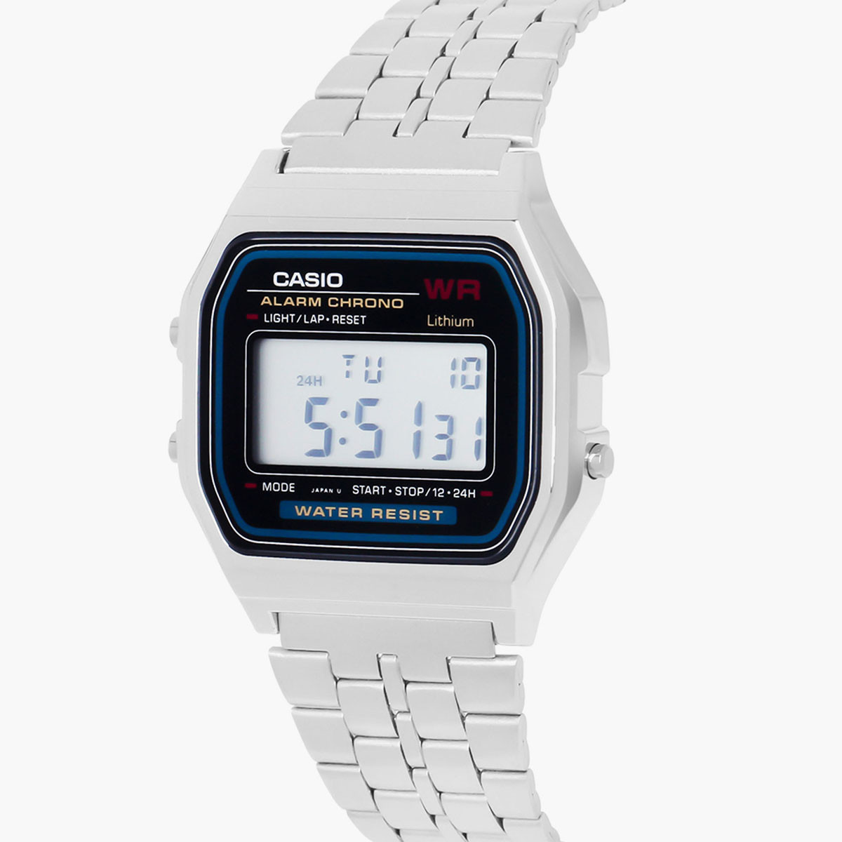 كاسيو ساعة رقمية بسوار فضي من استانليس ستيل للجنسين - A159WA-N1DF-men-watchesandjewellery-watches-image-2