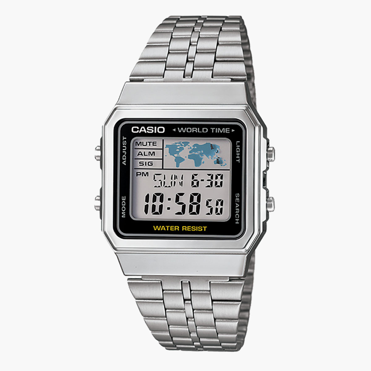 Casio Unisex Stainless Steel Silver Strap Digital Watch - A500WA-1DF-men-watchesandjewellery-watches-image-1