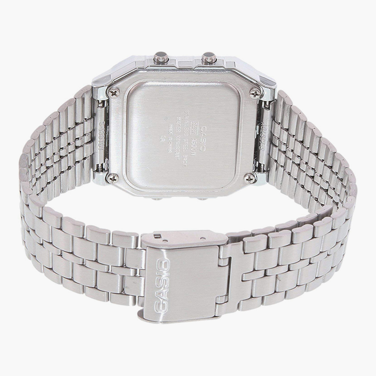 Casio Unisex Stainless Steel Silver Strap Digital Watch - A500WA-1DF-men-watchesandjewellery-watches-image-3
