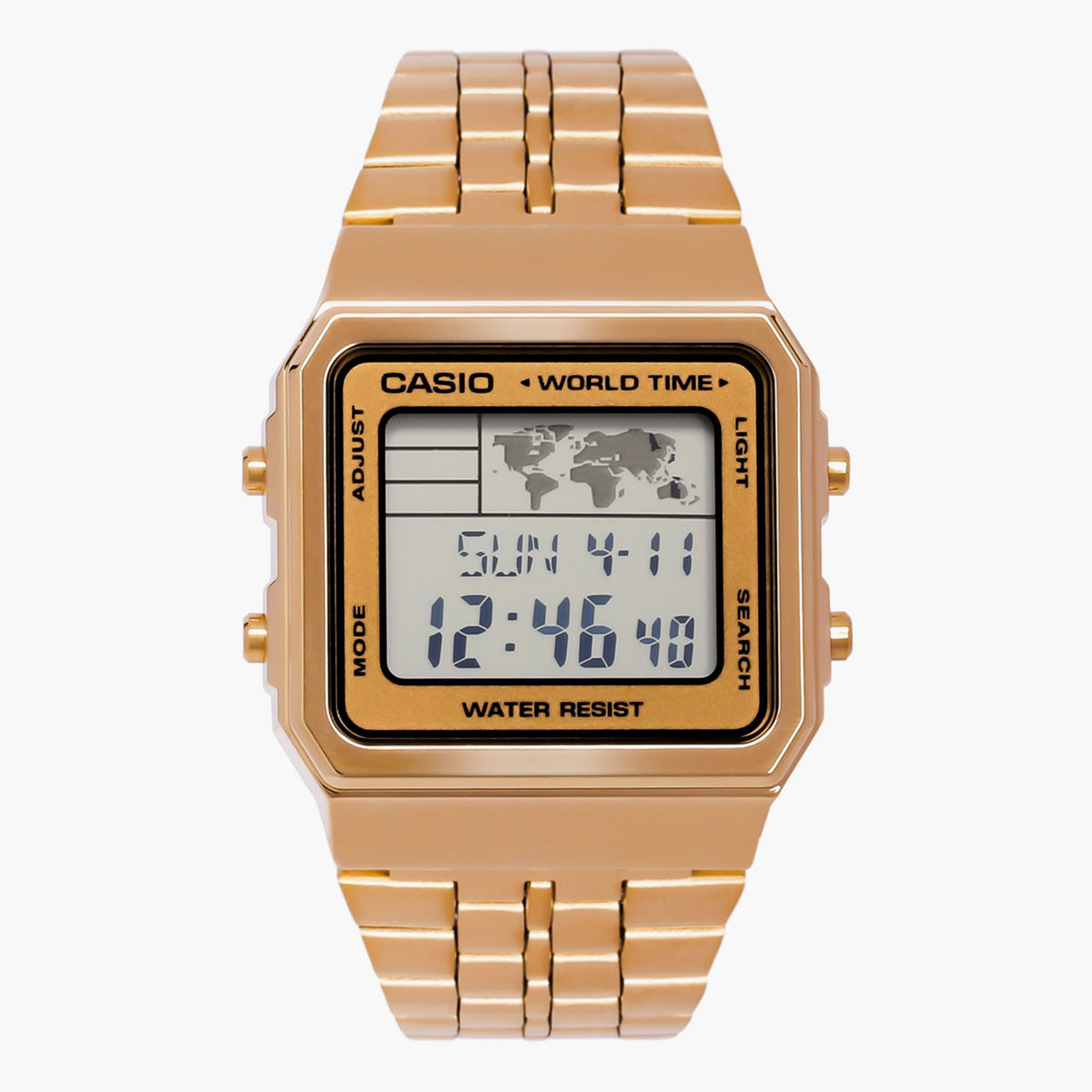 كاسيو ساعة رقمية بسوار ذهبي من استانليس ستيل للجنسين - A500WGA-9DF-men-watchesandjewellery-watches-image-1
