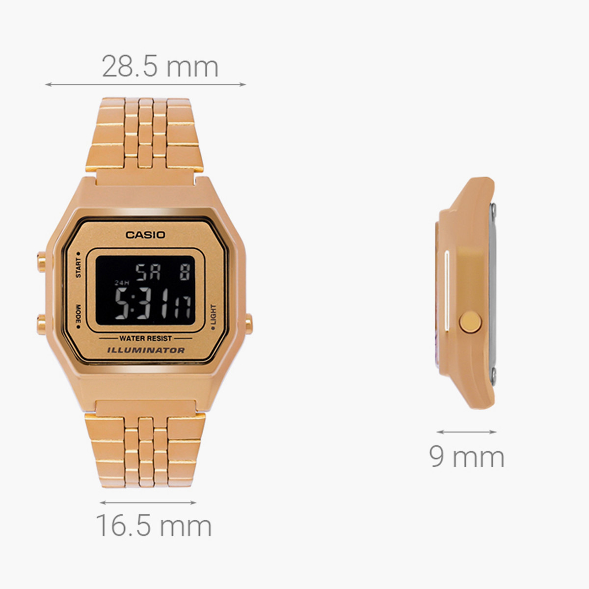 Casio Women Stainless Steel Gold Strap Digital Watch - LA680WGA-9BDF-women-watchesandjewellery-watches-image-2