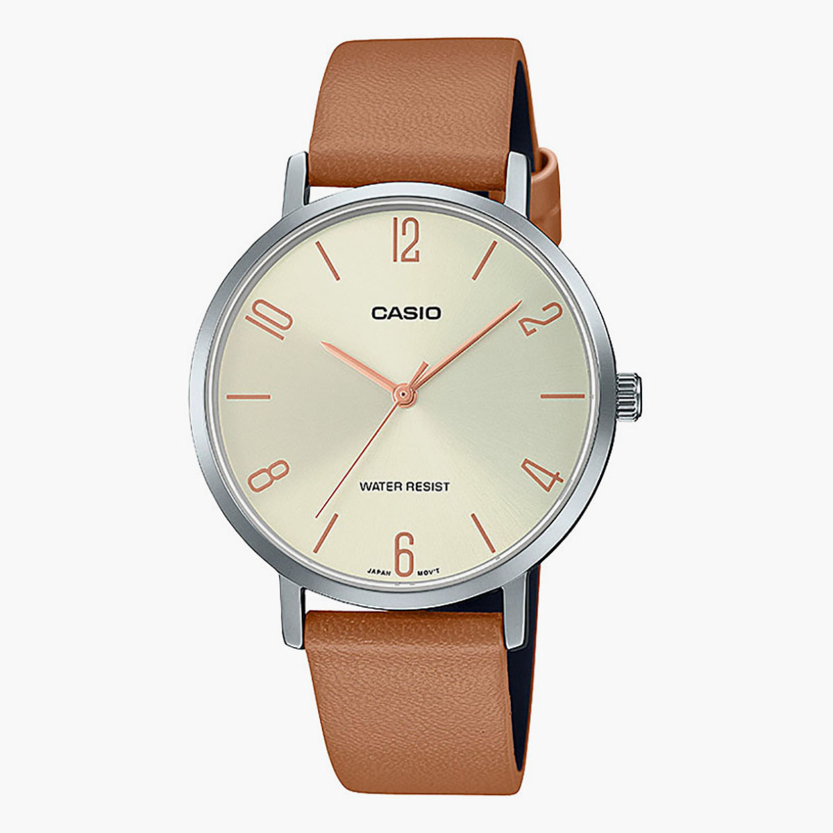 Casio Women Leather Brown Strap Analog Watch - LTP-VT01L-5BUDF-women-watchesandjewellery-watches-image-1