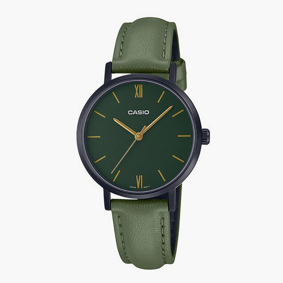 Casio Women Leather Green Strap Analog Watch - LTP-VT02BL-3AUDF-women-watchesandjewellery-watches-image-1
