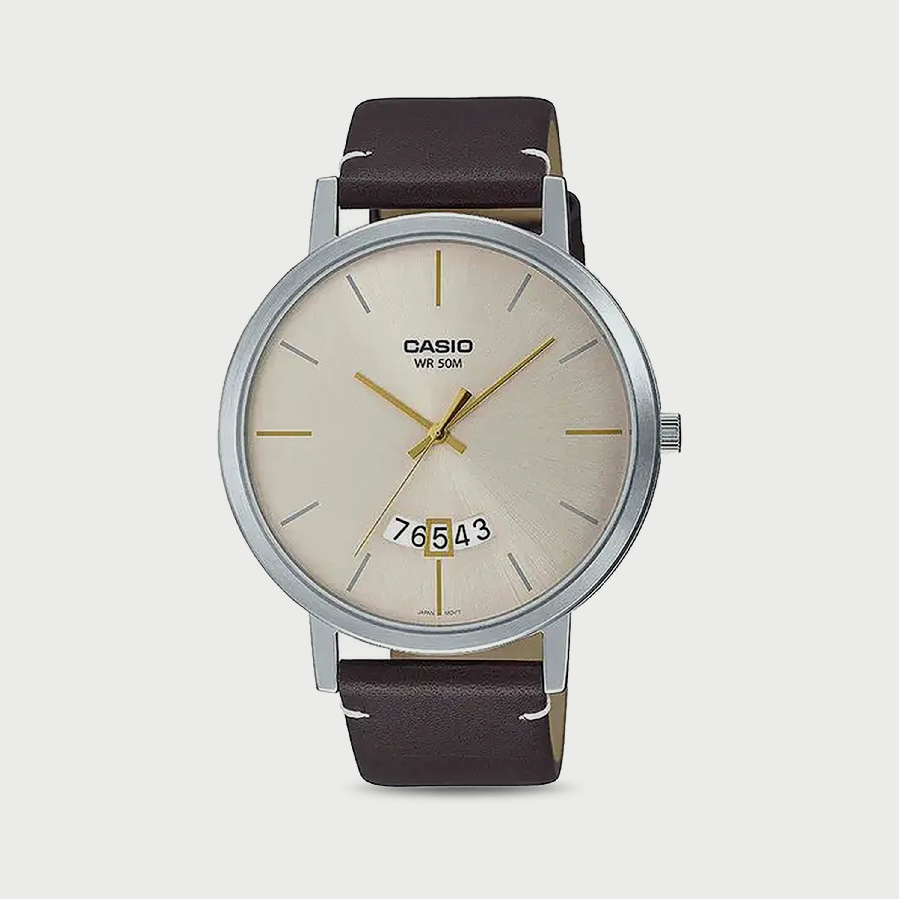 Casio Men's Brown Analog Leather Strap Watch MTP-B100L-9EVDF-men-watchesandjewellery-watches-image-1