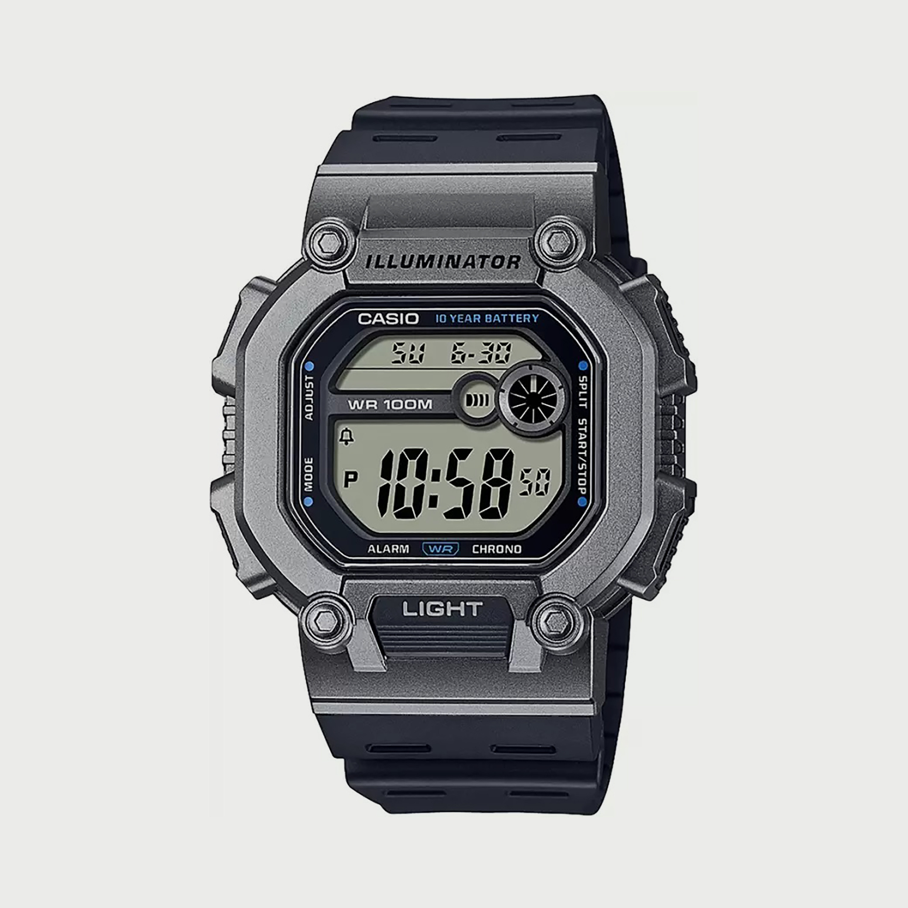 Casio Unisex Black Digital Silicone Strap Watch W-737H-1A2VDF-men-watchesandjewellery-watches-image-1