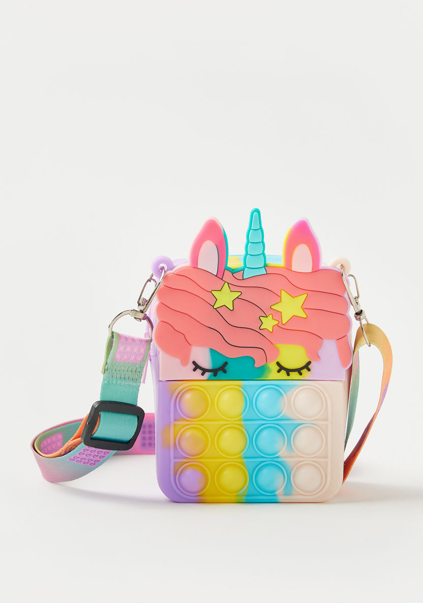 Charmz Textured Unicorn Sling Bag with Adjustable Straps-Bags and Backpacks-image-0