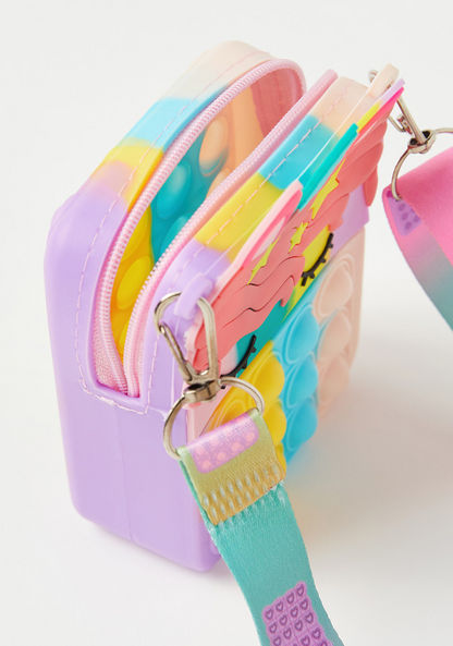 Charmz Textured Unicorn Sling Bag with Adjustable Straps