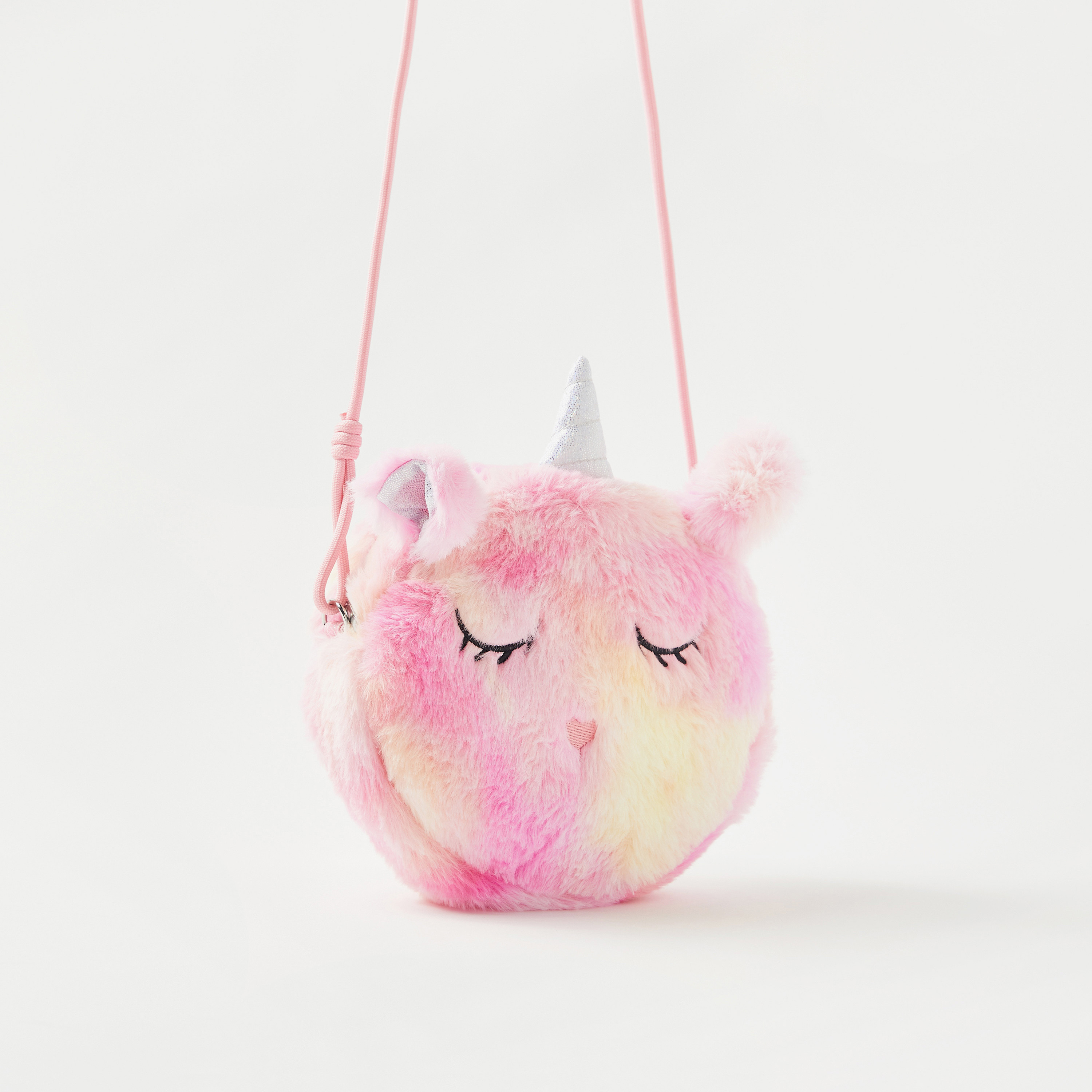 Charmz Unicorn Plush Textured Sling Bag-girls-accessories-bags-image-2
