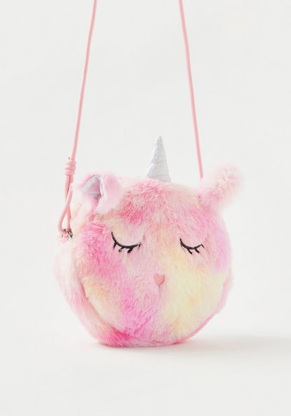 Charmz Unicorn Plush Textured Sling Bag-Bags and Backpacks-image-1