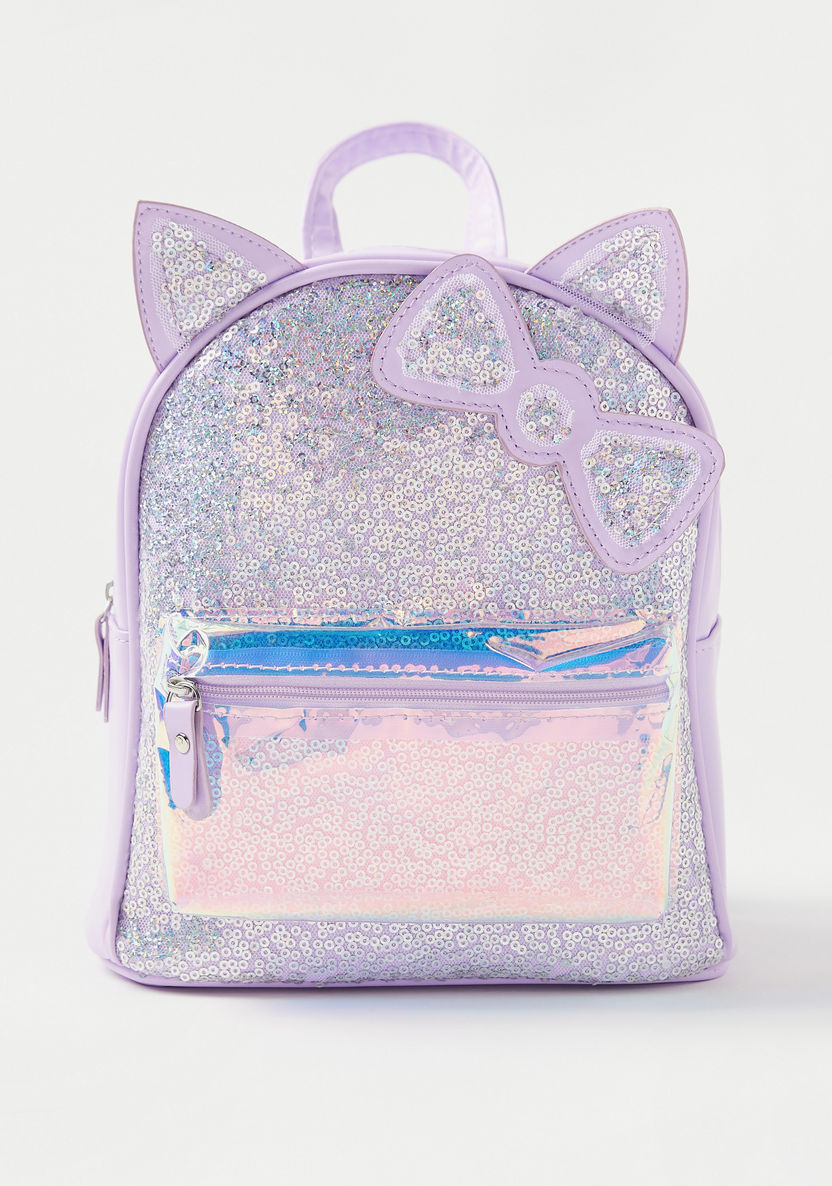 Charmz Embellished Backpack with Applique Detail-Bags and Backpacks-image-0
