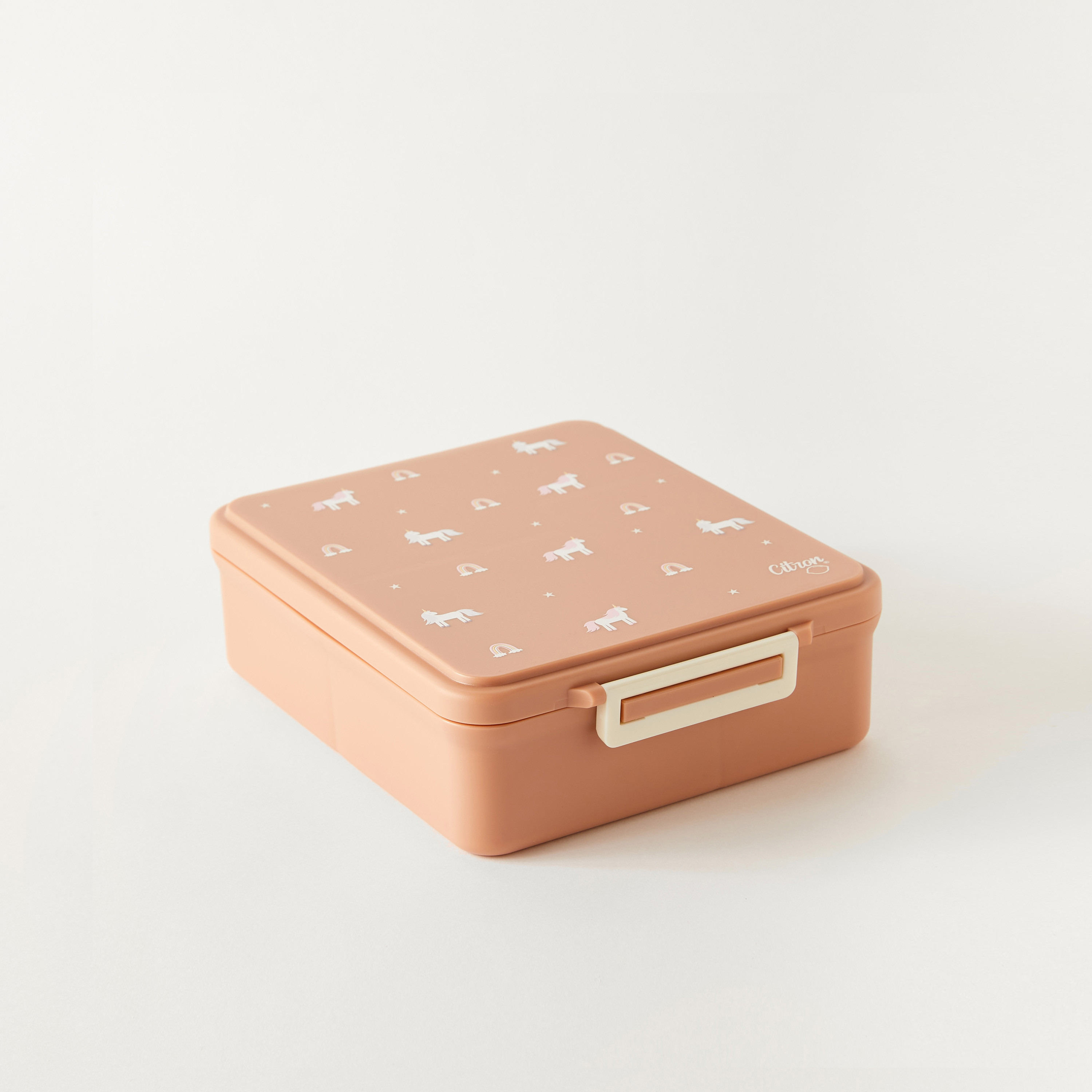 Citron Unicorn Print Sectioned Lunch Box with Clip Lock Lid6 -Month Warranty-school-lunchessentials-lunchboxes-image-2