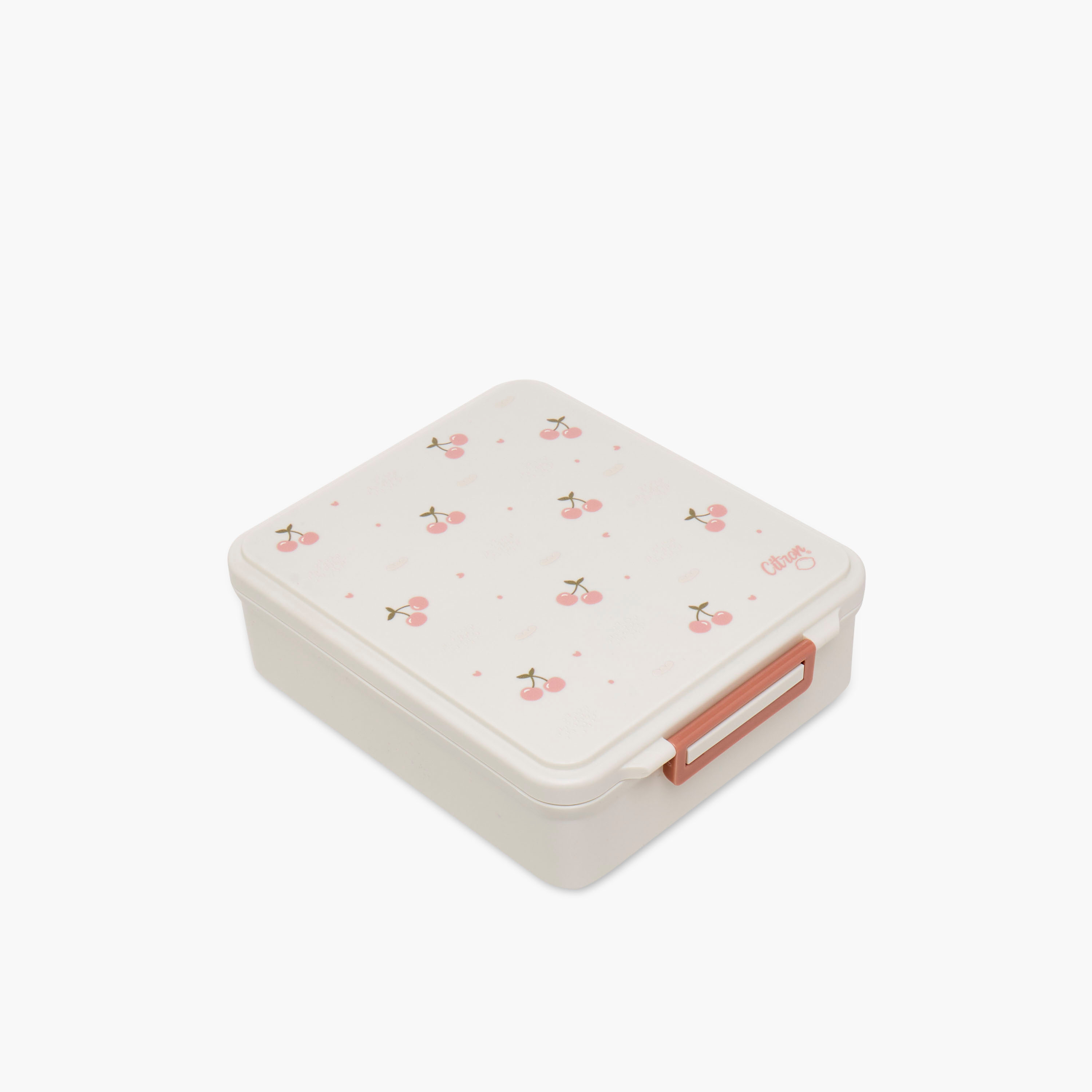 Citron Cherry Print Sectioned Lunch Box with Click Lock Lid and Food Jar-school-lunchessentials-lunchboxes-image-2