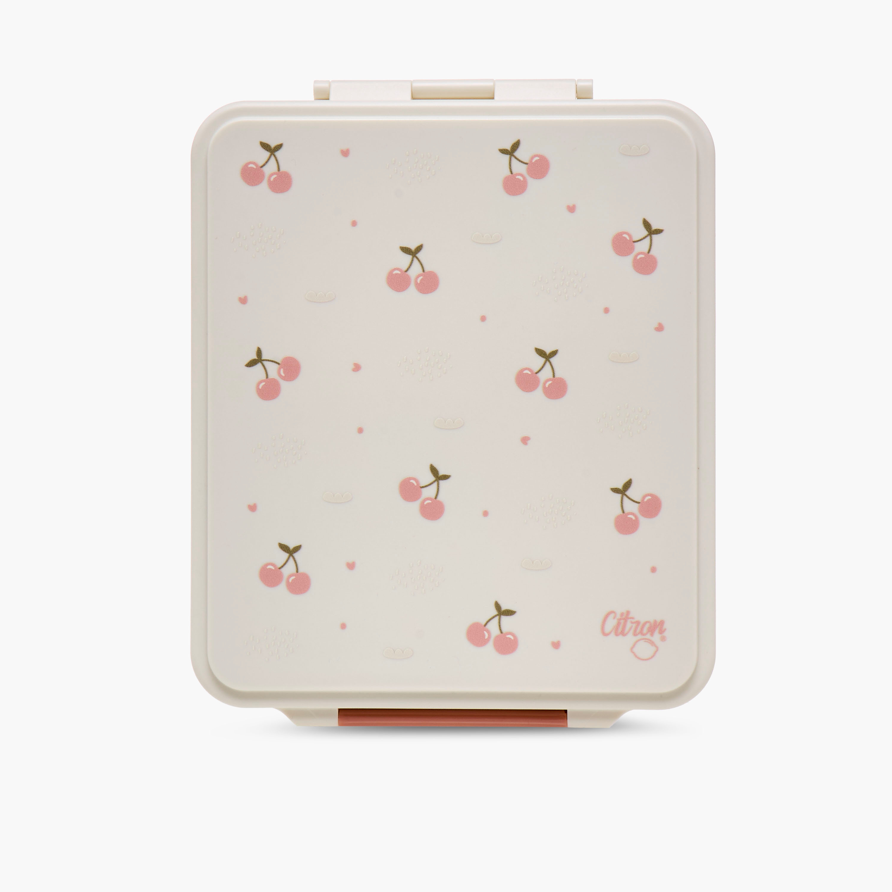 Citron Cherry Print Sectioned Lunch Box with Click Lock Lid and Food Jar-school-lunchessentials-lunchboxes-image-3