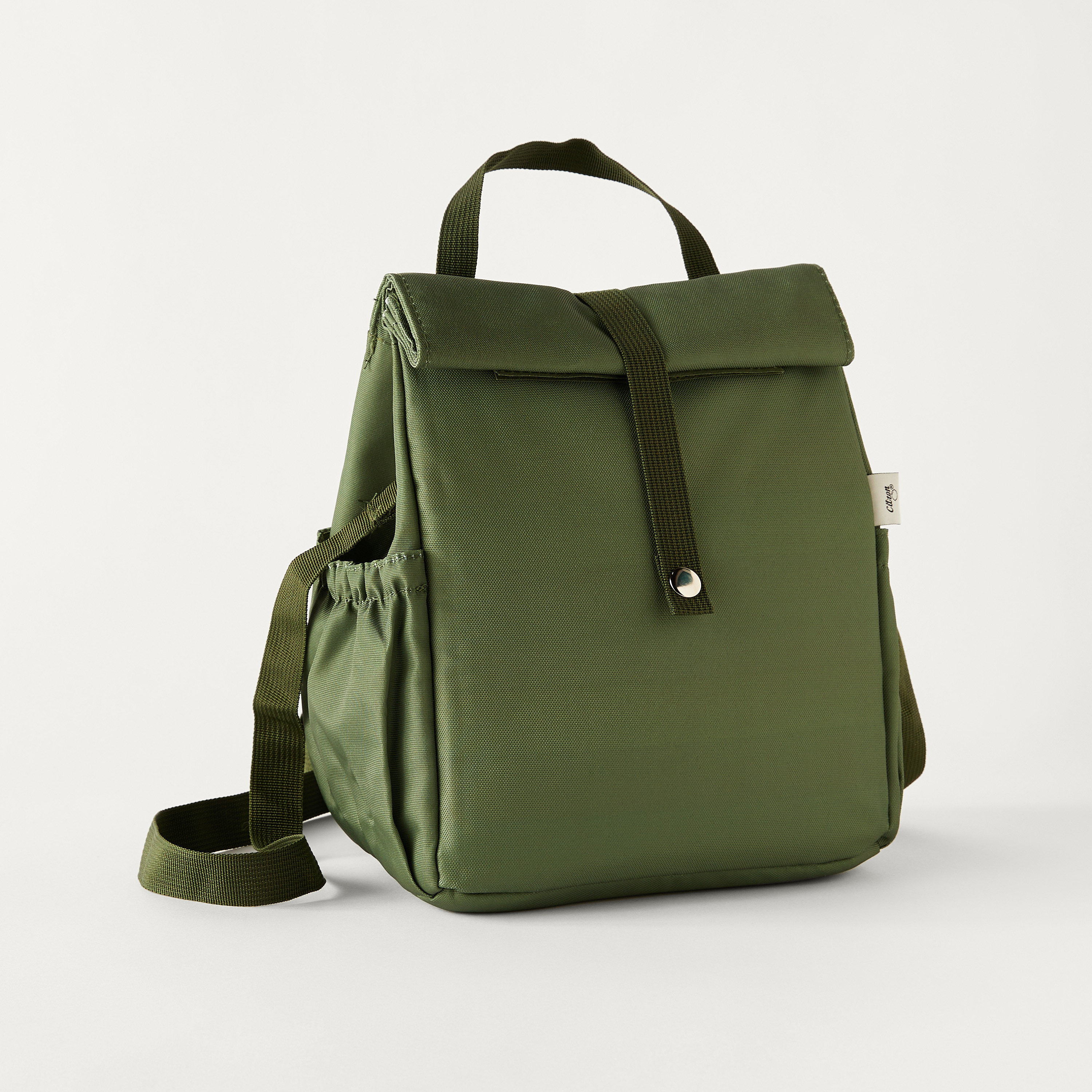 شنطة غداء سادة بحزام قابل للفصل وزر إغلاق كباس-school-lunchessentials-lunchbags-image-2